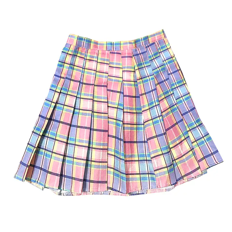 GRADUAL PINK CHECKER JK PLEATED SKIRT+BELT BY61024