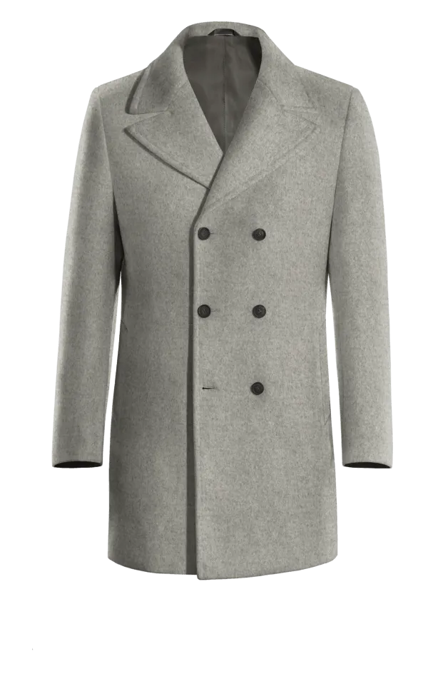 Grey Double Breasted Coat