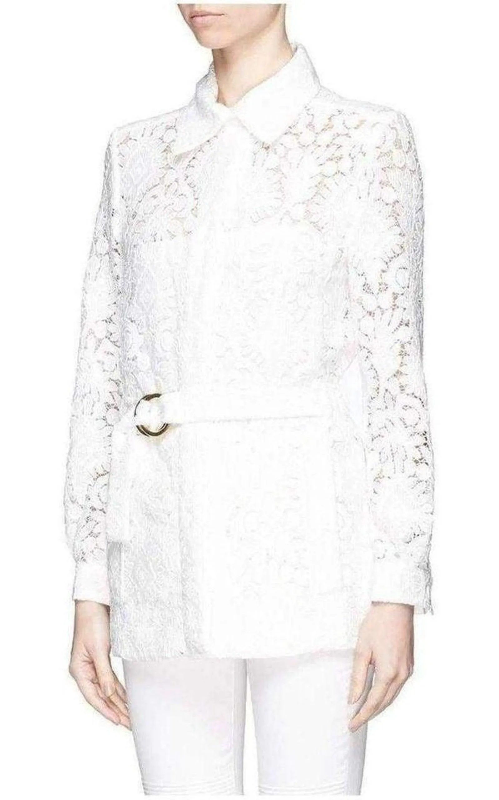 Guipure Embroidery Lace Shirt Coat