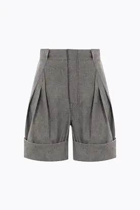 high-waist cotton shorts