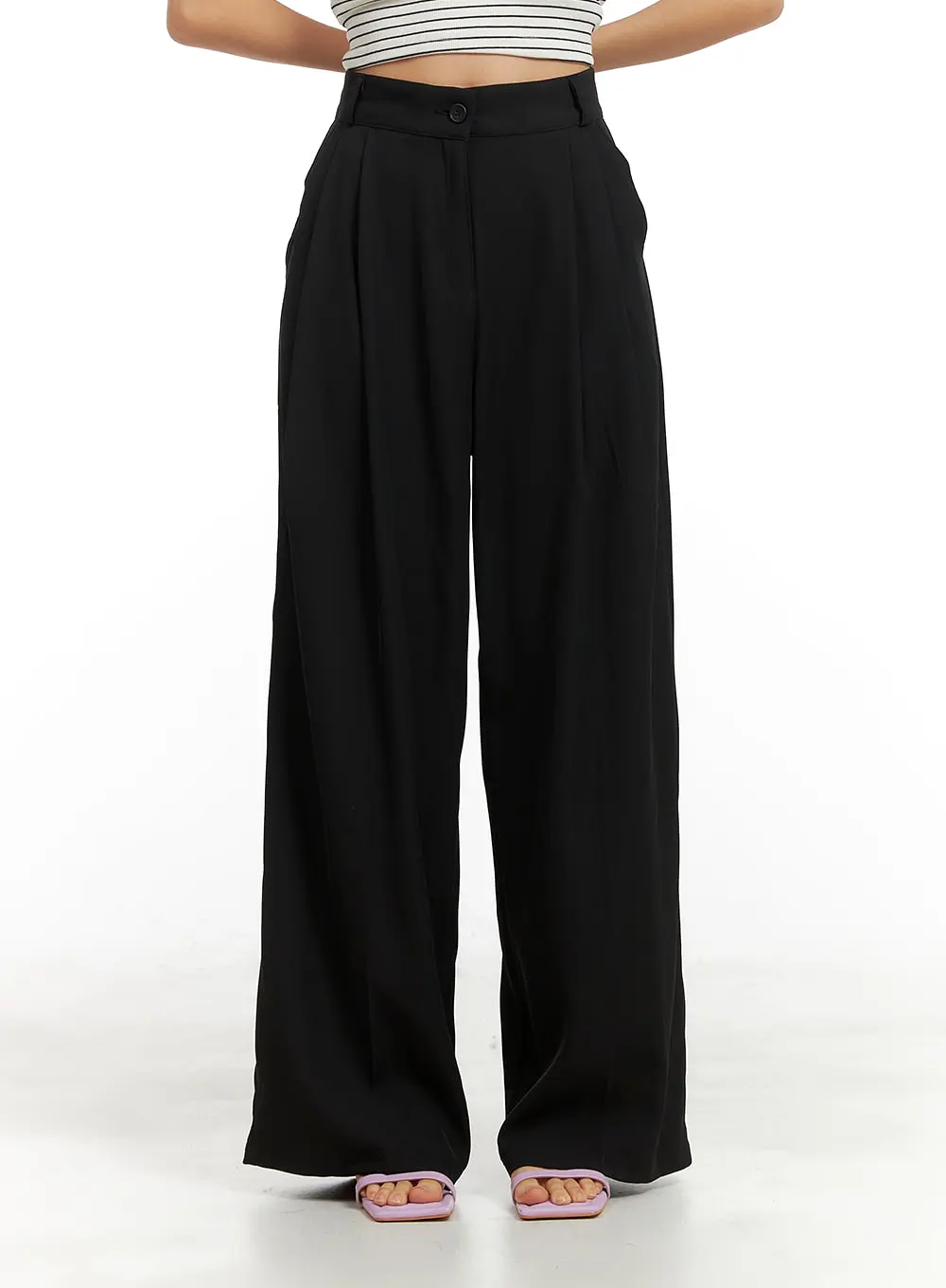 High-Waist Wide Fit Trousers OA415