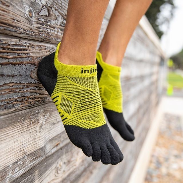 Injinji Unisex RUN Toesocks Lightweight No-Show - Limeade