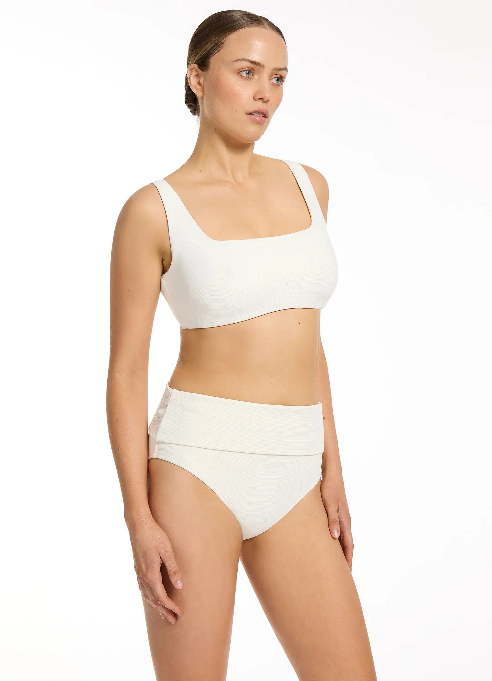 Isla Rib E-F Tank Bikini Top - Cream