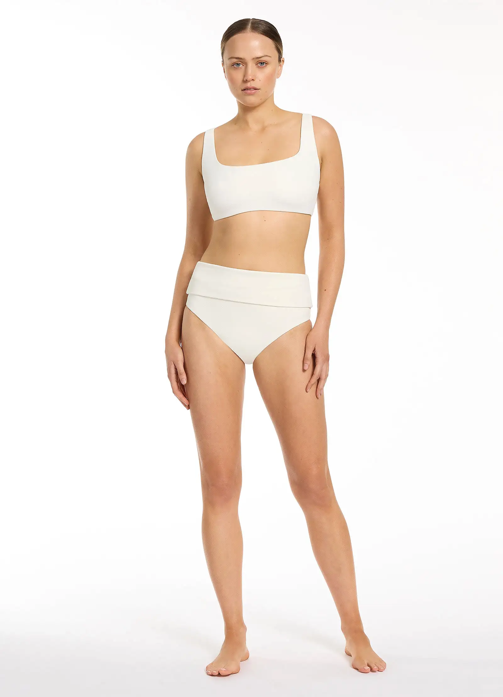 Isla Rib E-F Tank Bikini Top - Cream