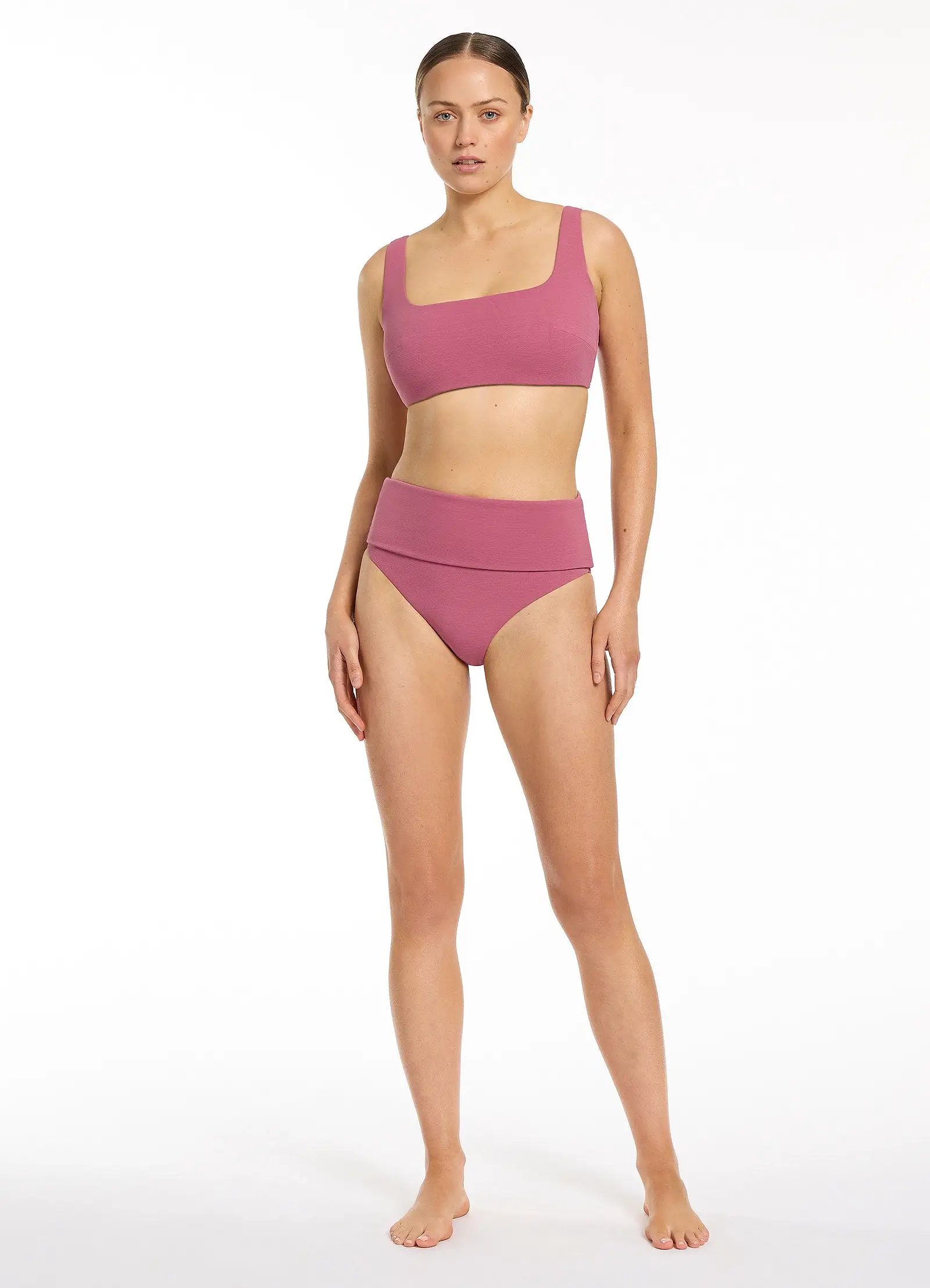 Isla Rib E-F Tank Bikini Top - Mauve