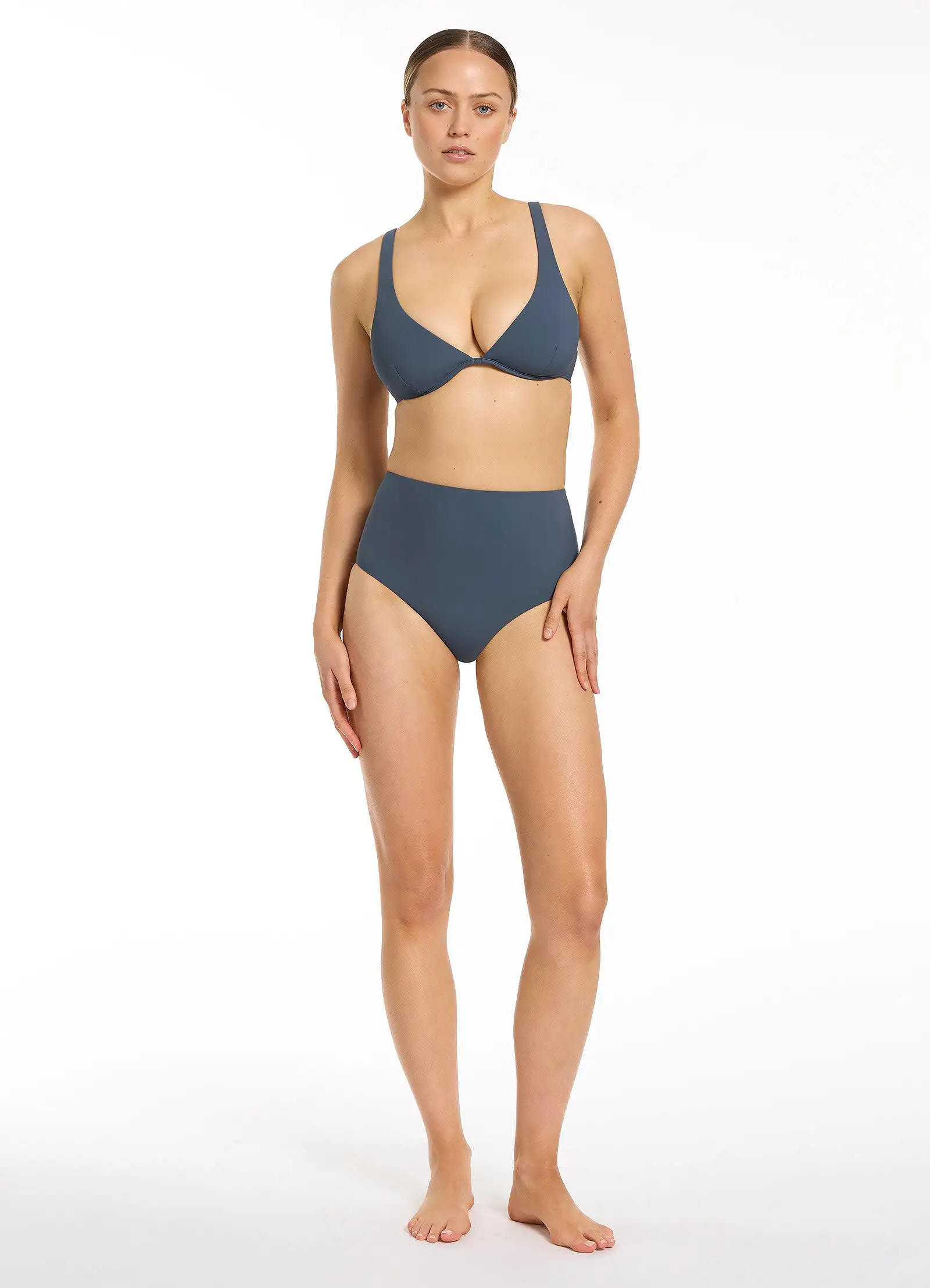 Jetset D-DD Underwire Triangle Bikini Top - Steel Blue