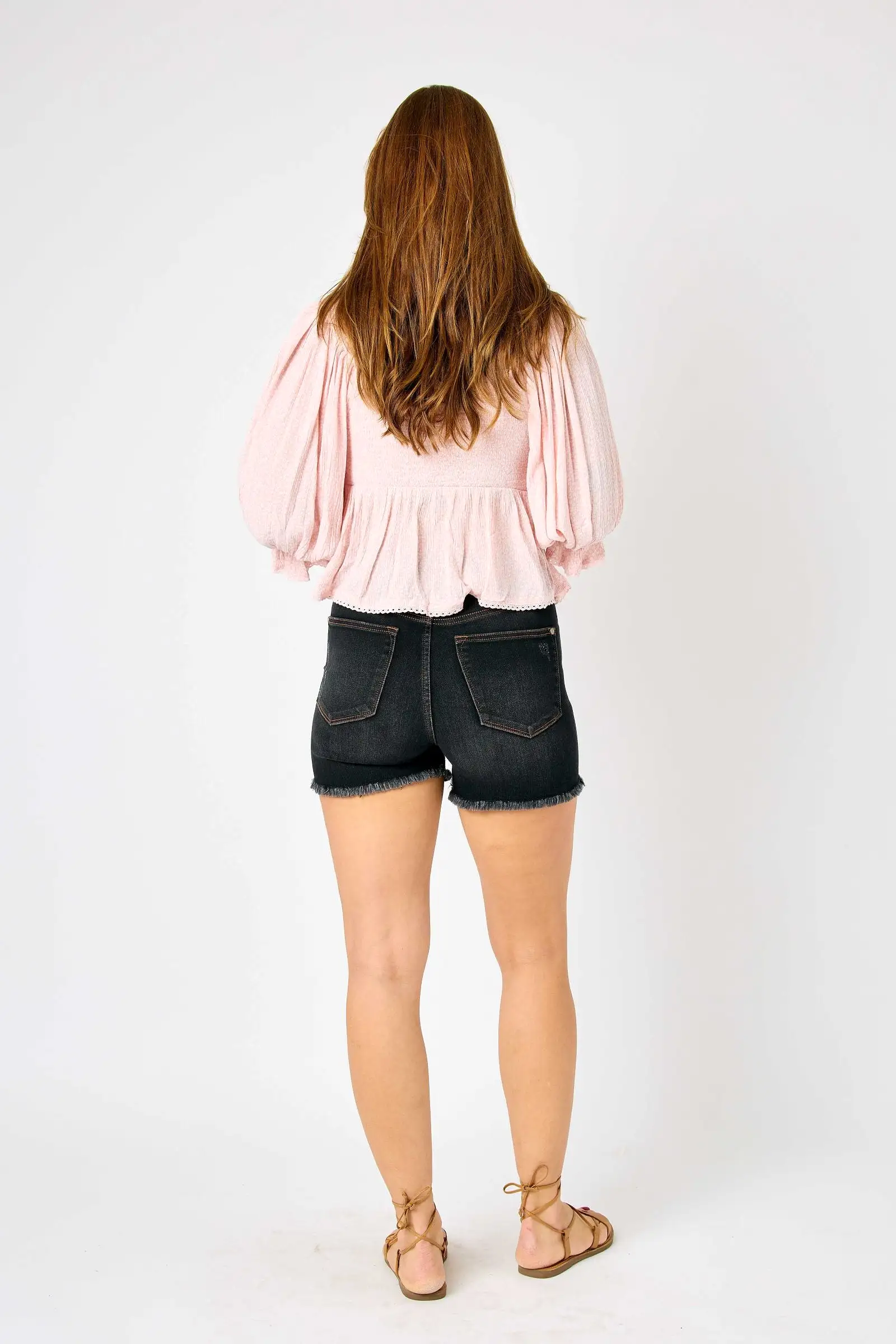 Judy Blue HIGH WAIST TUMMY CONTROL FRAY HEM SHORTS