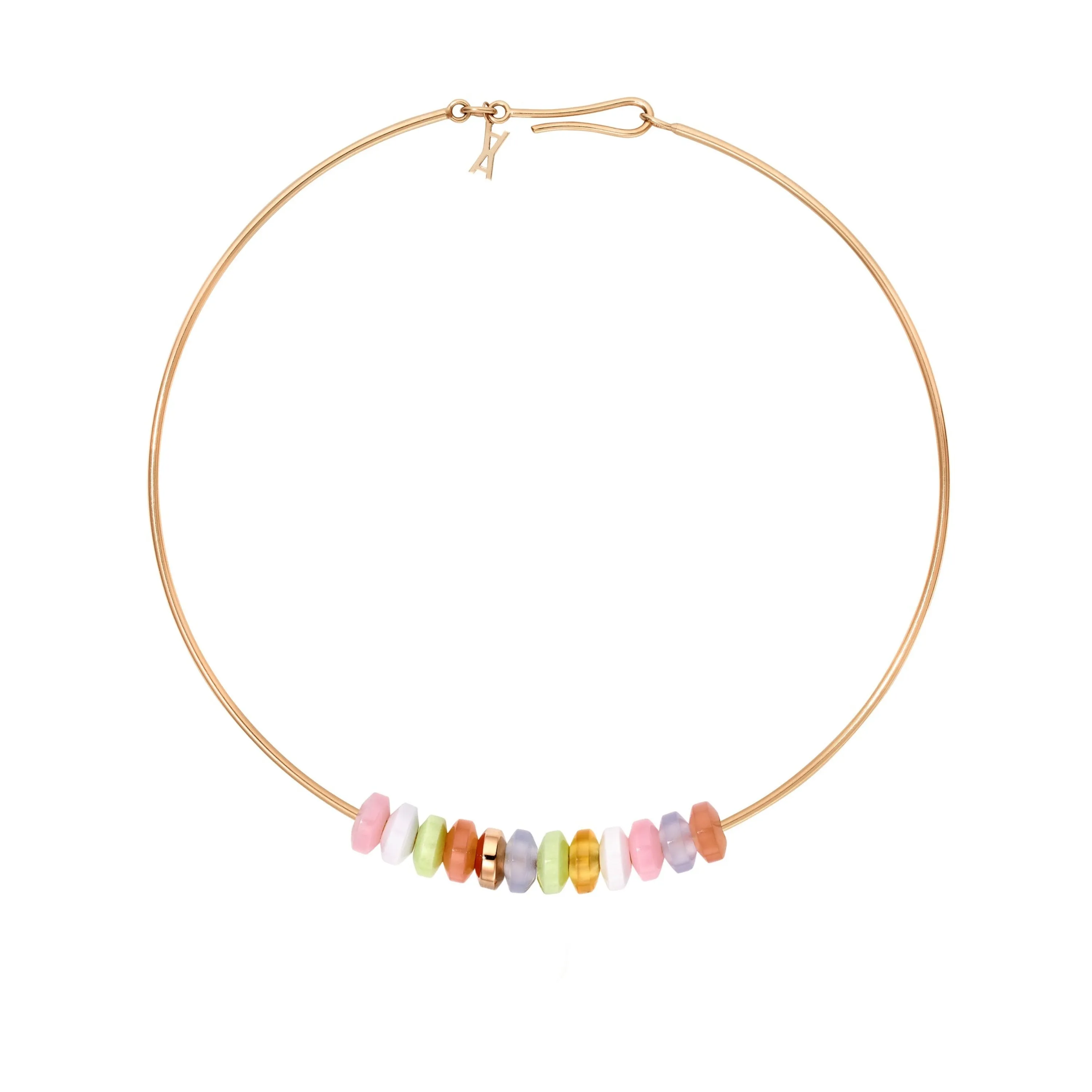 Just bead it choker rose gold with multiple candy beads