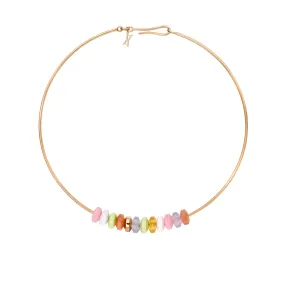 Just bead it choker rose gold with multiple candy beads