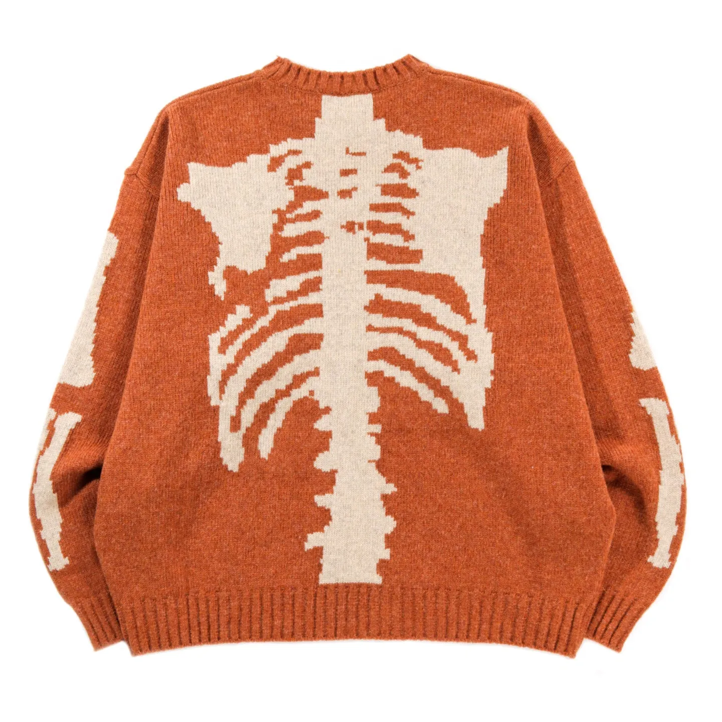 KAPITAL 5G WOOL BONE CREW SWEATER ORANGE