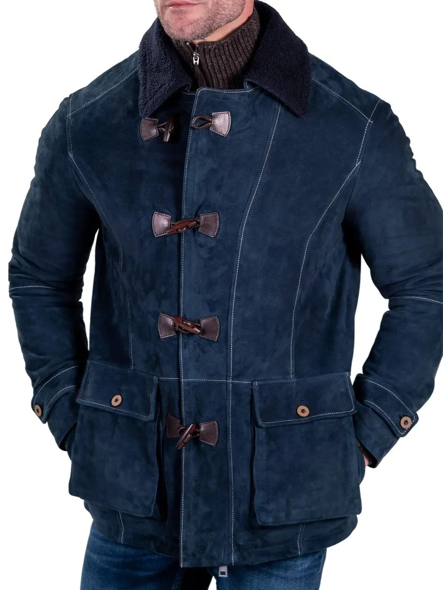 Lapel Single-Breasted Double-Pocket Suede Thermal Jacket