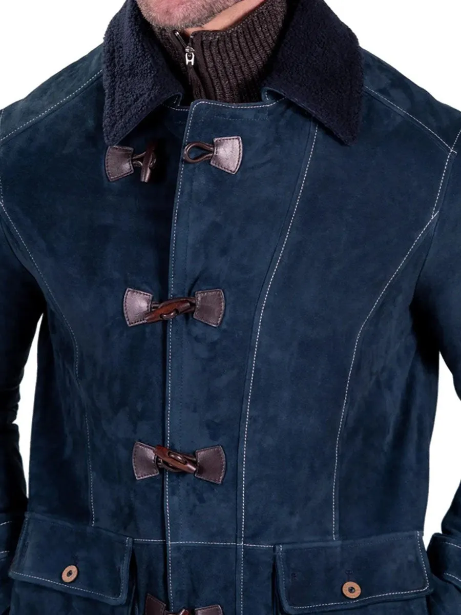 Lapel Single-Breasted Double-Pocket Suede Thermal Jacket