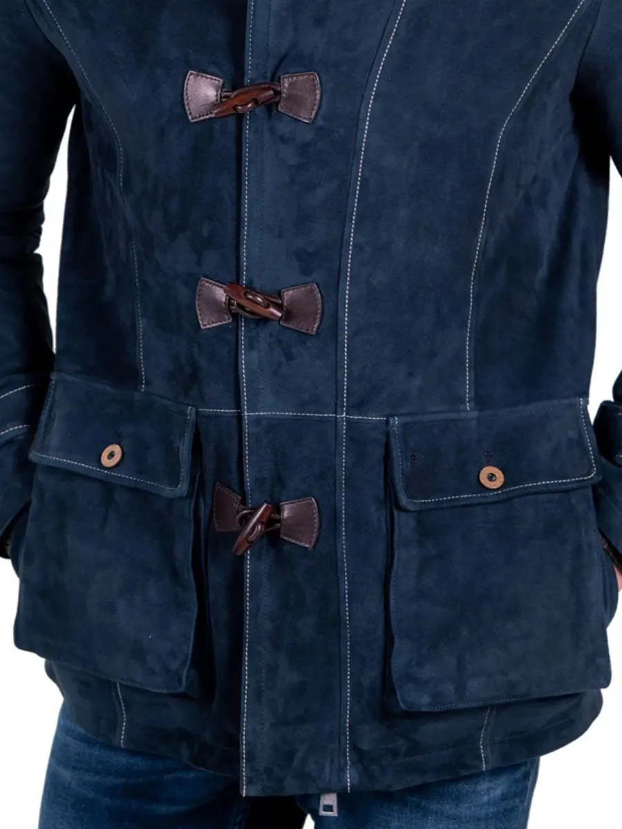 Lapel Single-Breasted Double-Pocket Suede Thermal Jacket