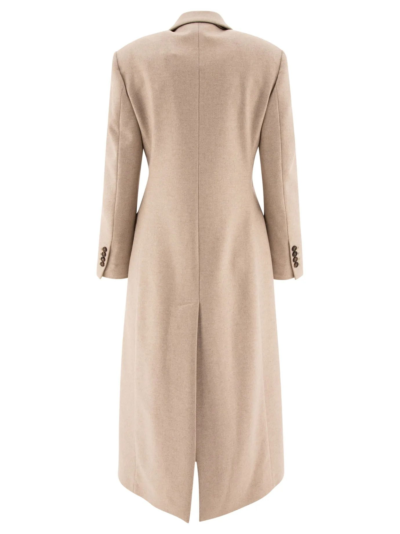 Lightweight Wool Cloth Coat With Monili Coats Beige