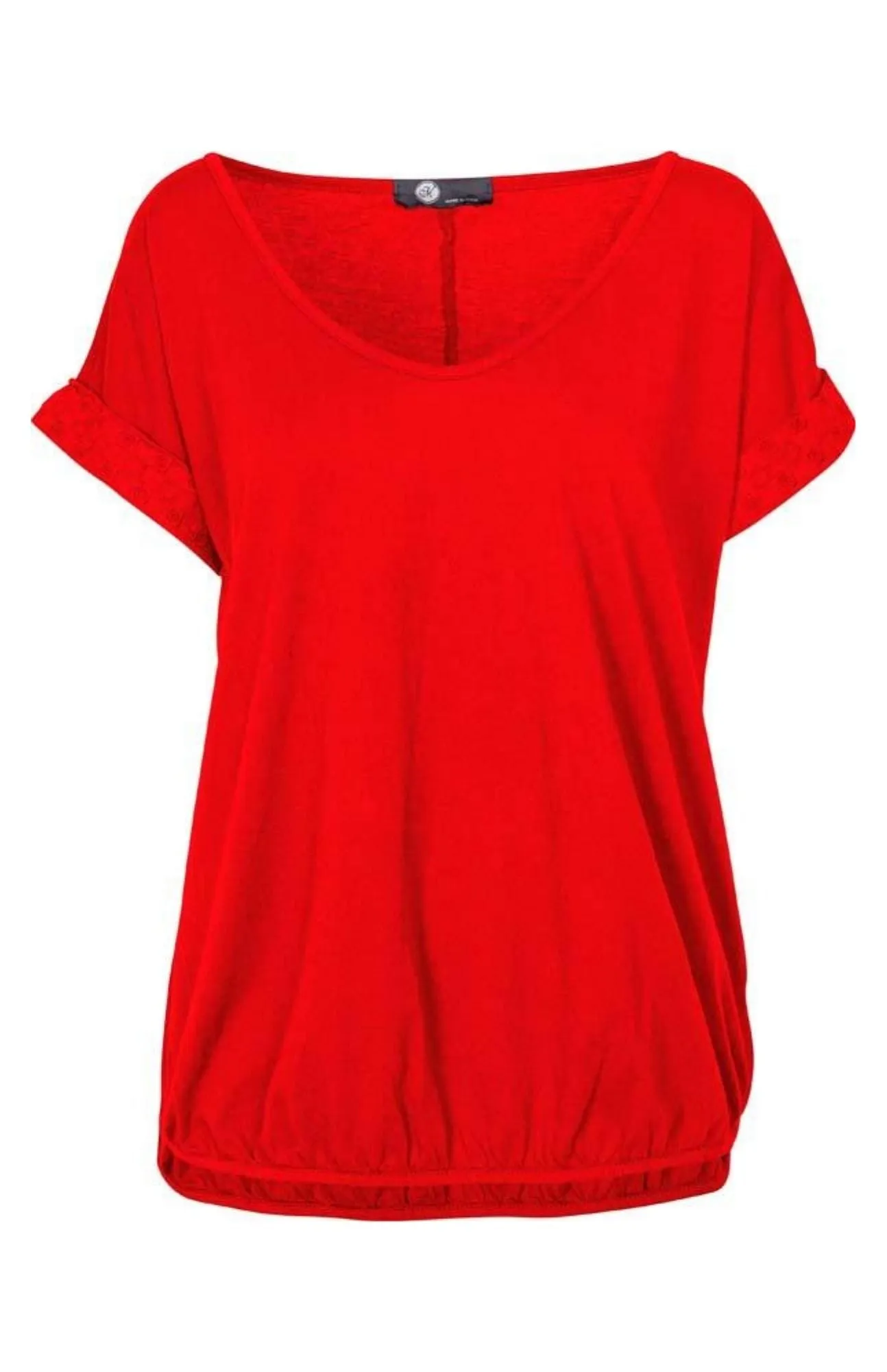 M Made in Italy - Women's Top with Eyelet Sleeves Plus Size