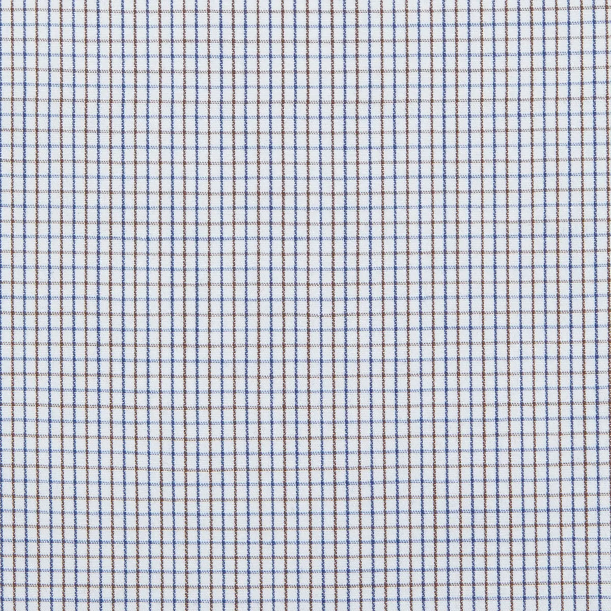 Made-to-Measure Shirt in Blue/Chocolate Micro Graph Check Poplin