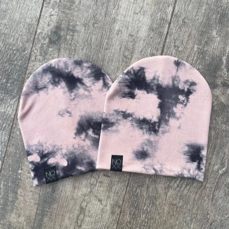 Mauve/Black Tie-Dye | Sweater Knit Beanie