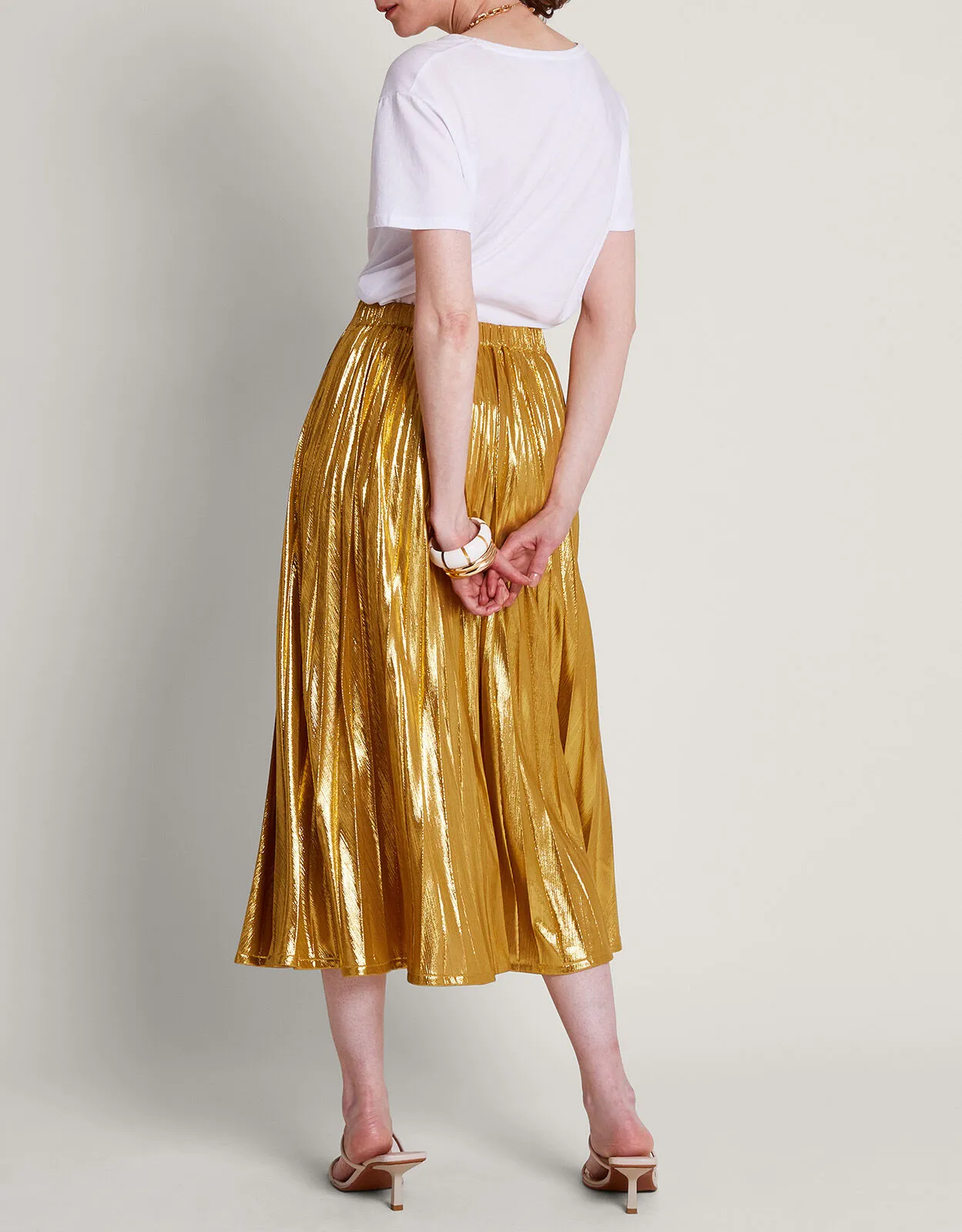 Mia Pleated Skirt Gold