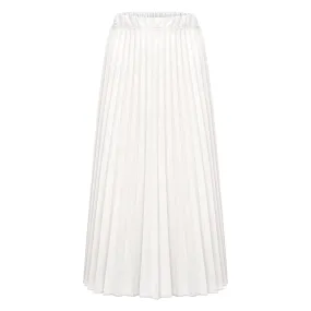 Midi Pleated Skirt - White