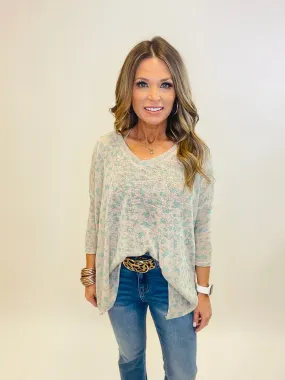 Minty Leopard Top--FLASH SALE