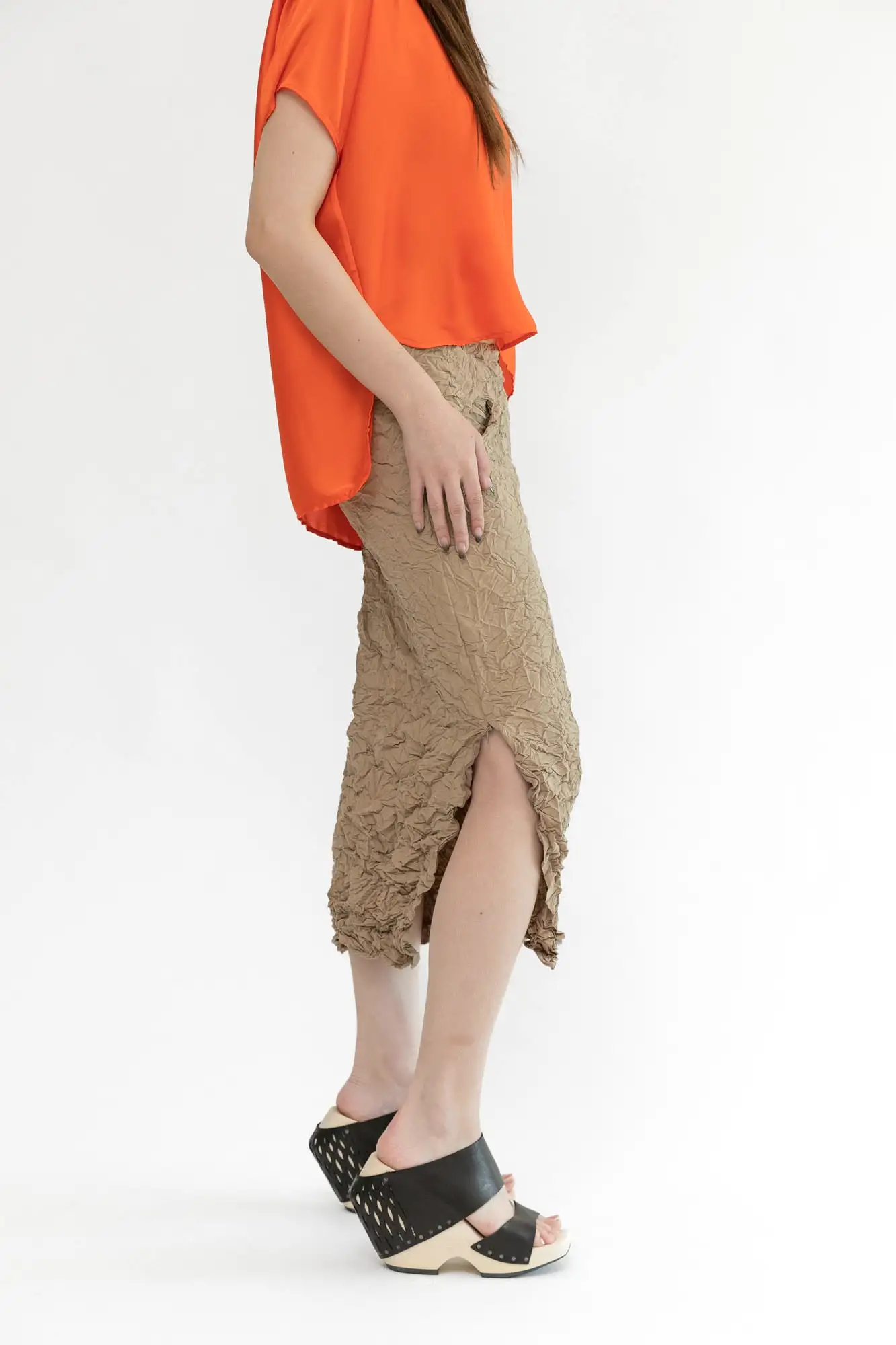 Moth Convertible Column Skirt | Khaki