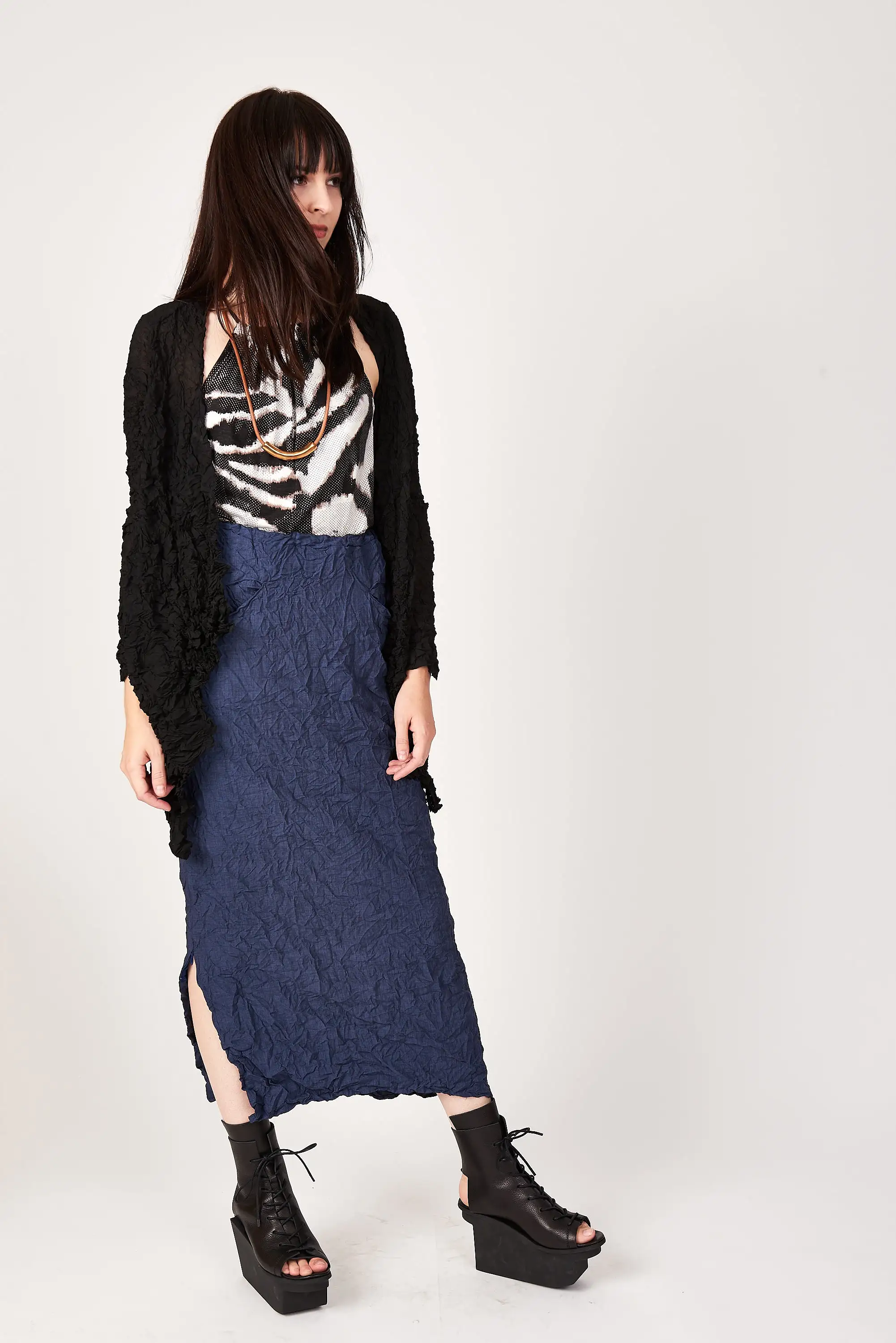 Moth Convertible Column Skirt | Navy