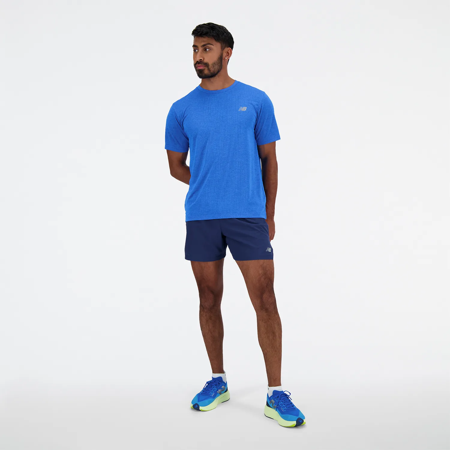 New Balance Athletics Run Maglietta  Blue Oasis/Heather