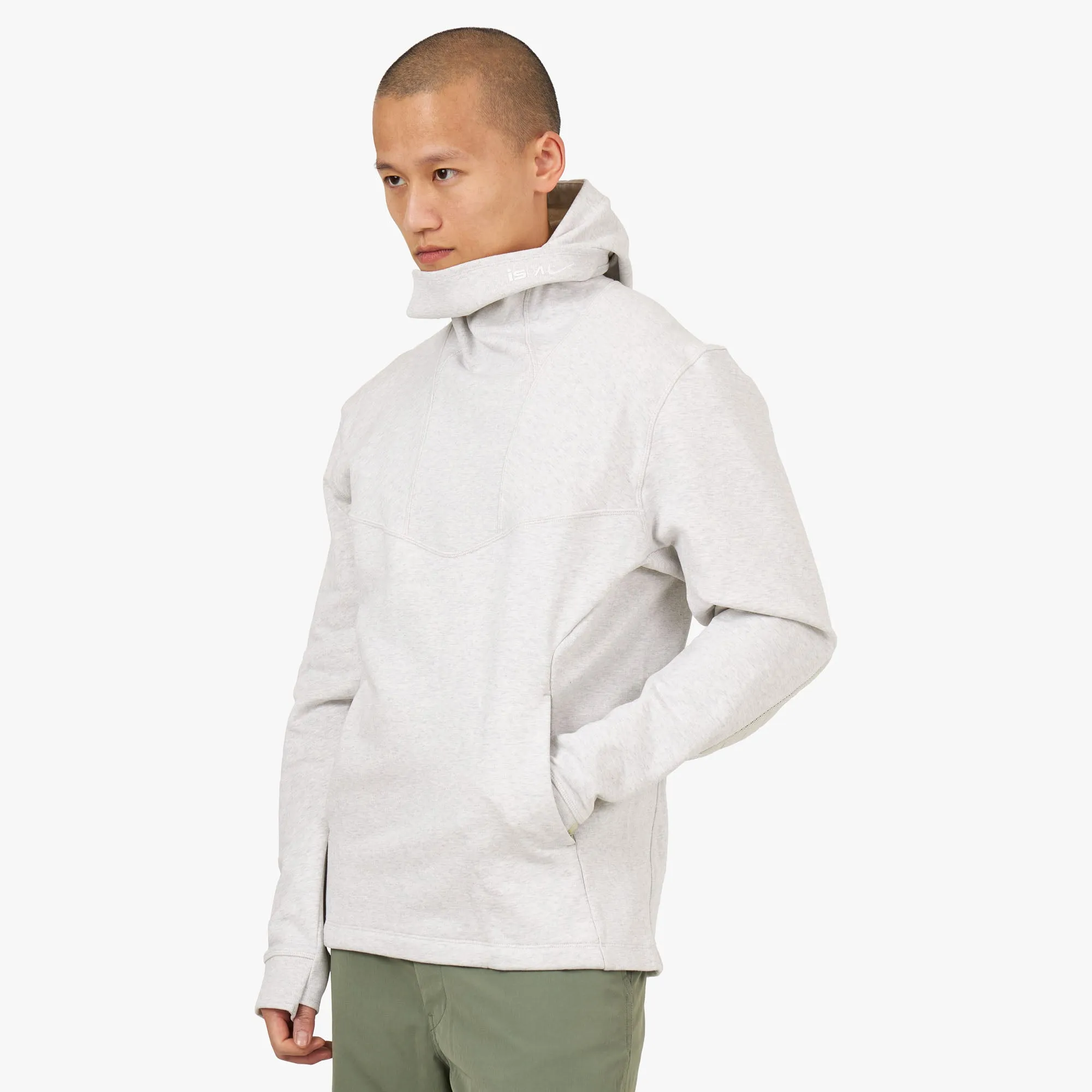 Nike ISPA Pullover Hoodie Birch Heather / Pale Grey - Opti Yellow