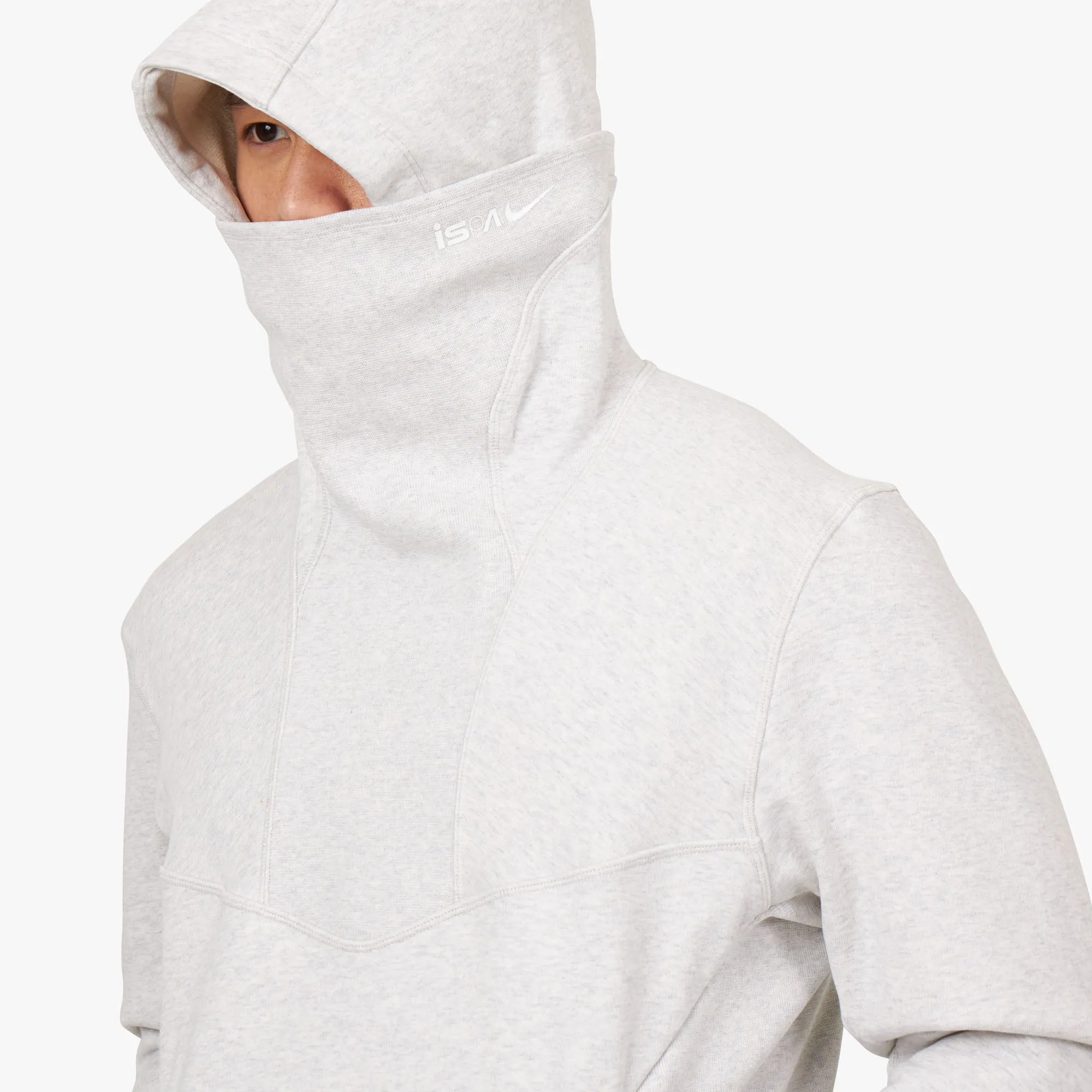 Nike ISPA Pullover Hoodie Birch Heather / Pale Grey - Opti Yellow