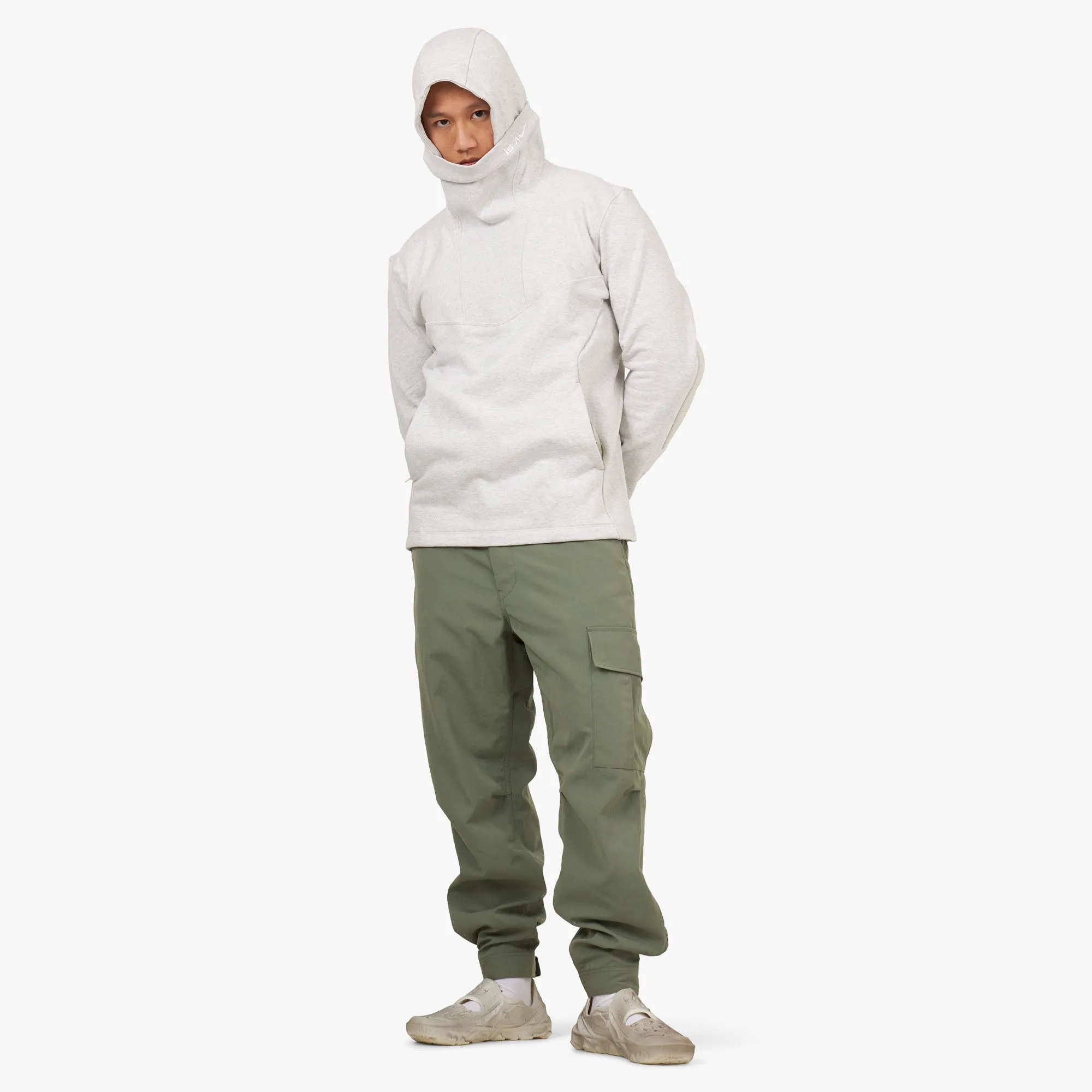 Nike ISPA Pullover Hoodie Birch Heather / Pale Grey - Opti Yellow