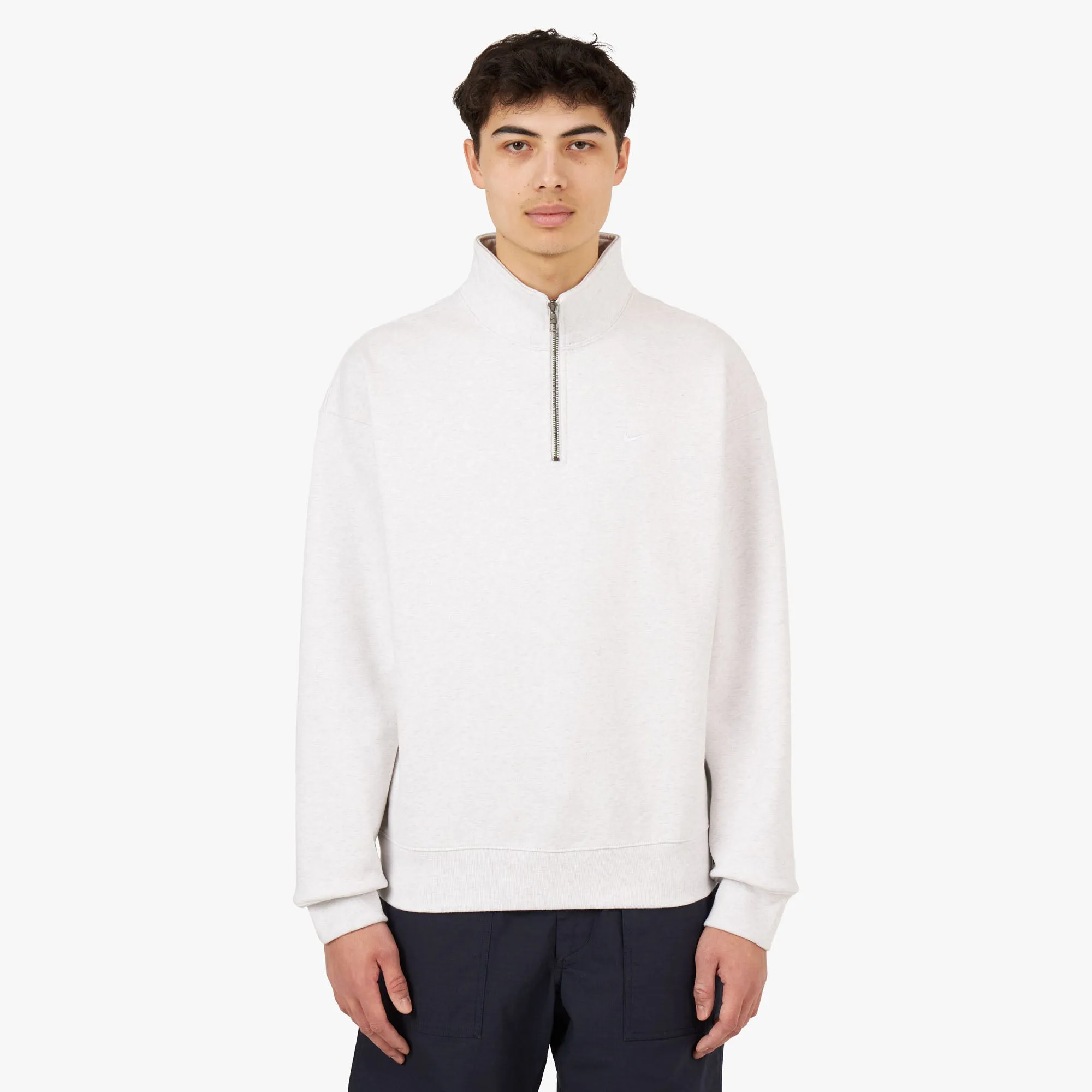 Nike Solo Swoosh 1/4-Zip Top Birch Heather / White