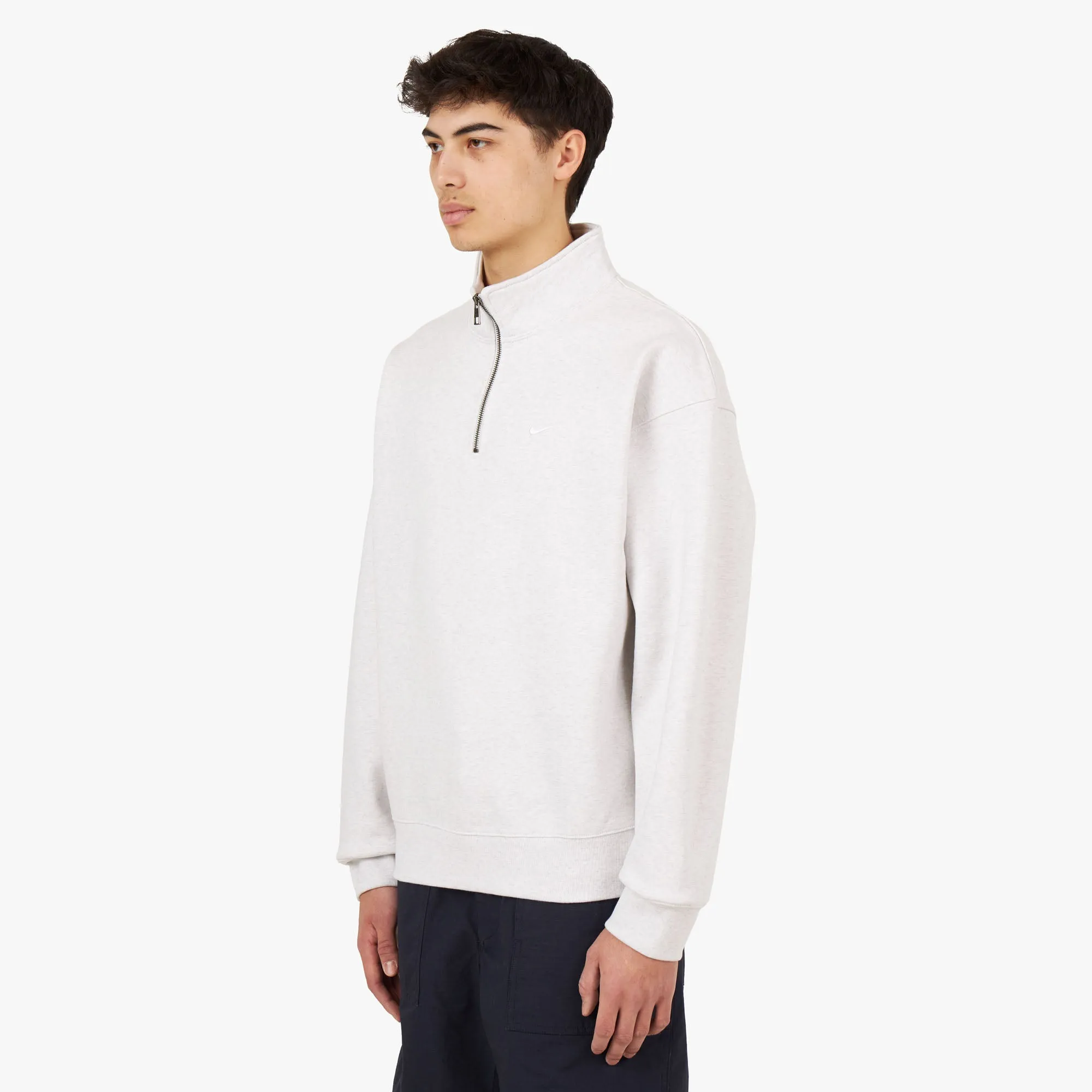 Nike Solo Swoosh 1/4-Zip Top Birch Heather / White