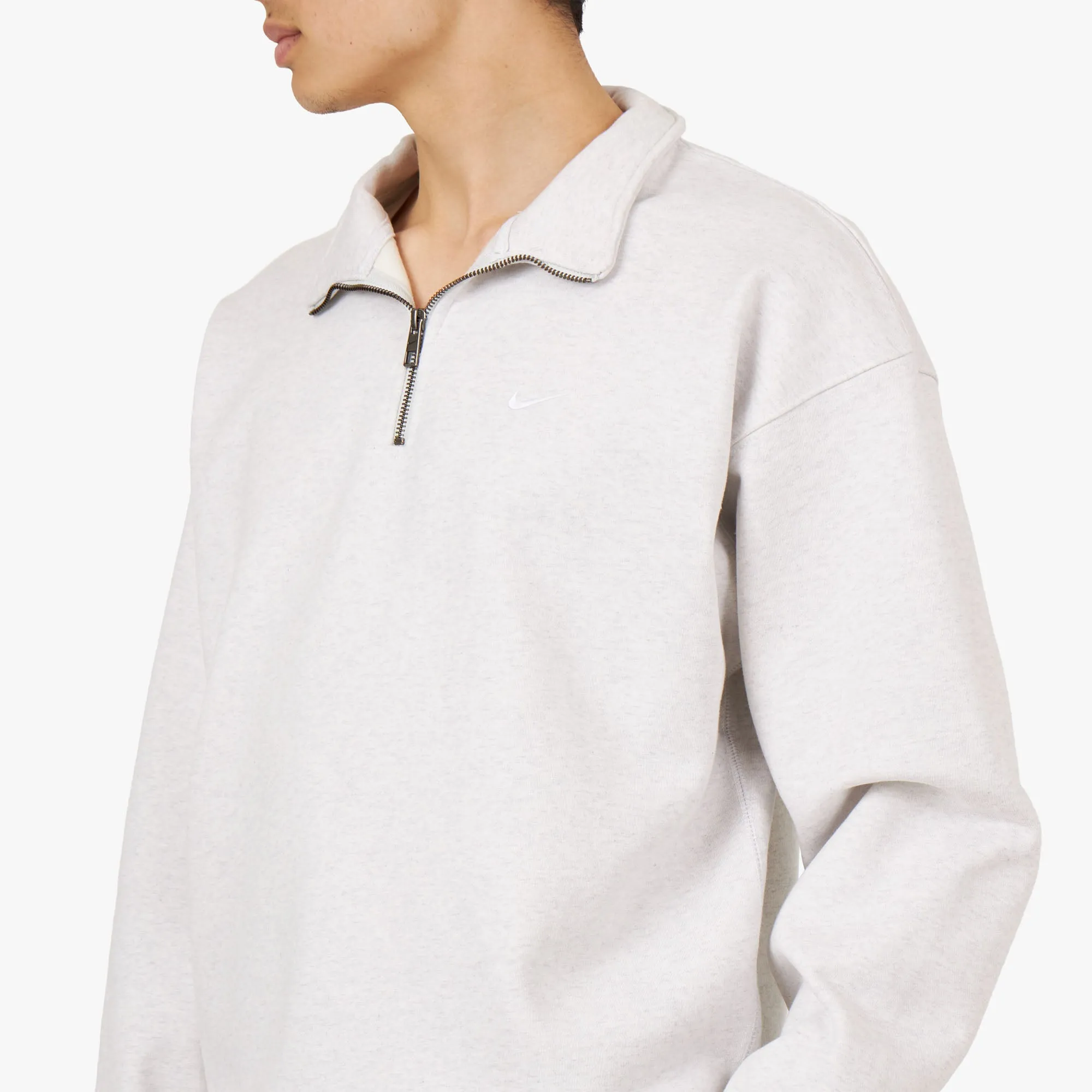 Nike Solo Swoosh 1/4-Zip Top Birch Heather / White