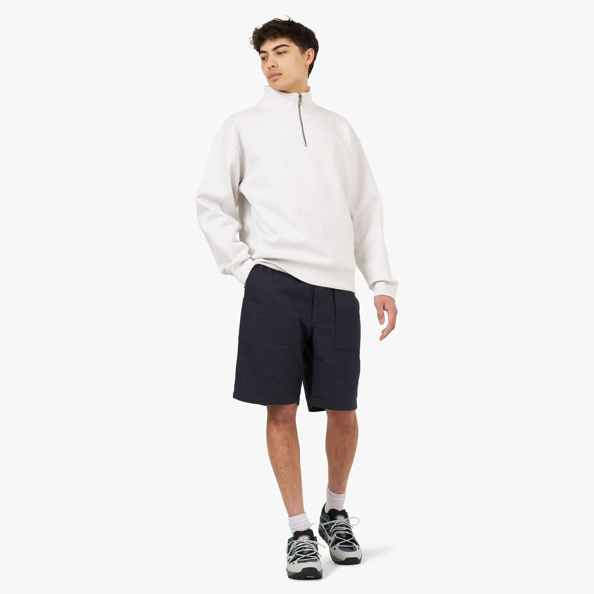 Nike Solo Swoosh 1/4-Zip Top Birch Heather / White