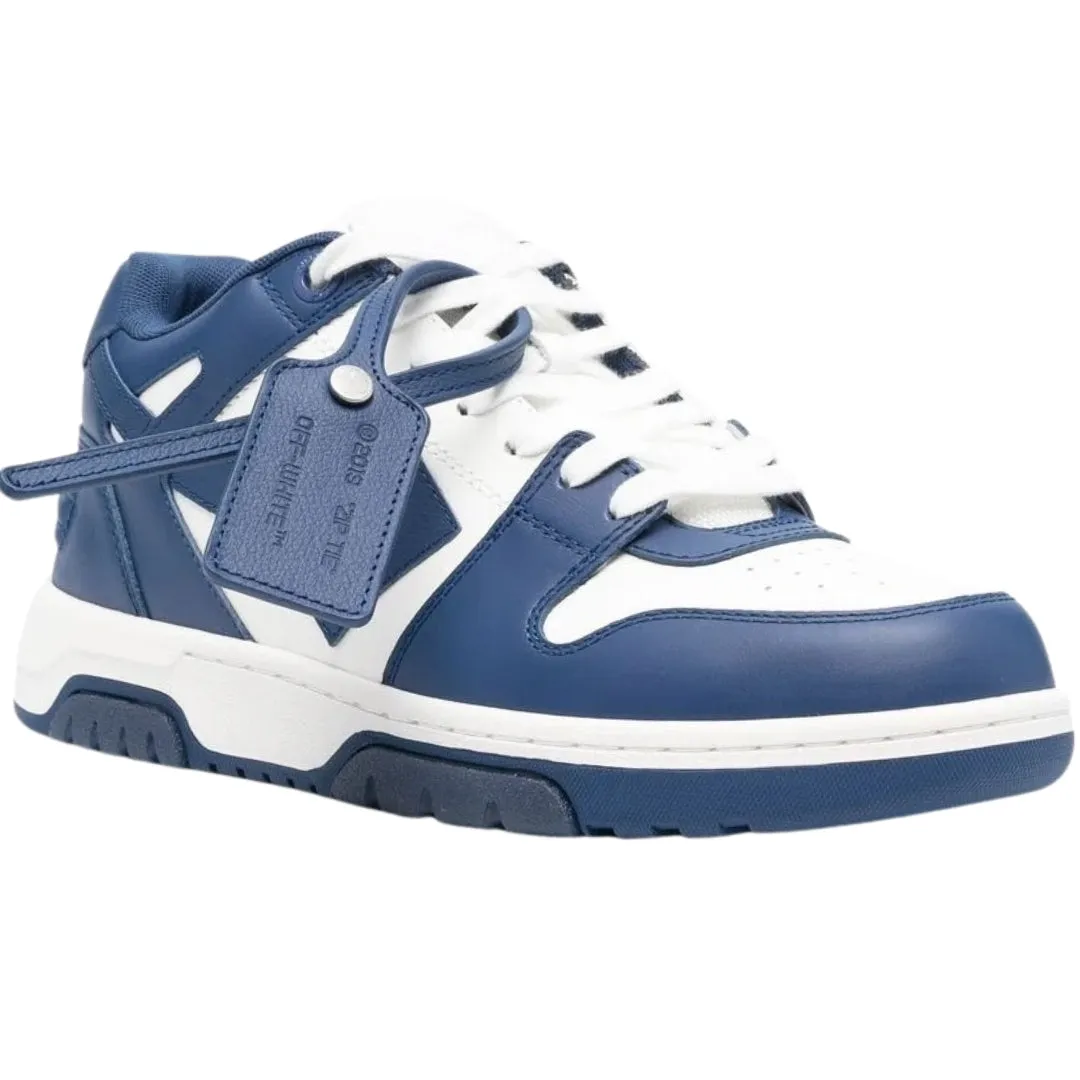 Off White Out Of Office Vintage Dark Blue Suede Leather Sneakers