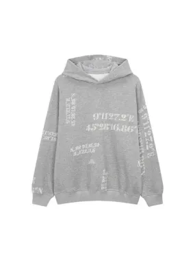 Overseas Station Season Big Chance 8 18 Men s Lettering Cotton Hooded Sweatshirt Melange Gray 271772