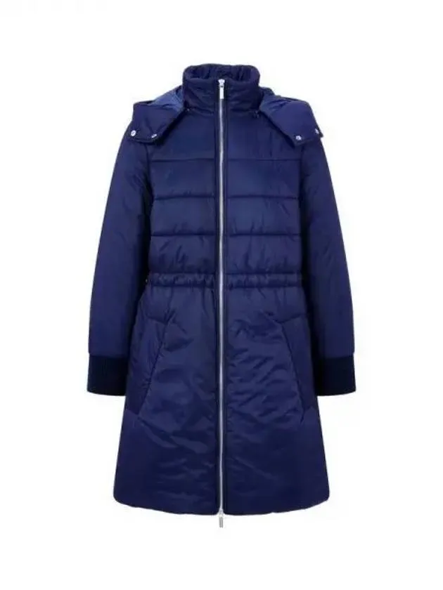 Overseas Station Season Big Chance 8 18 Women s Velor Pattern Hooded Padded Coat Navy 271015