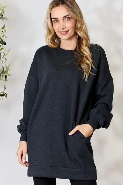 Oversized Longline Top with Pockets