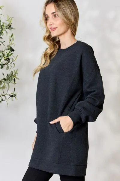 Oversized Longline Top with Pockets