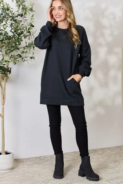 Oversized Longline Top with Pockets