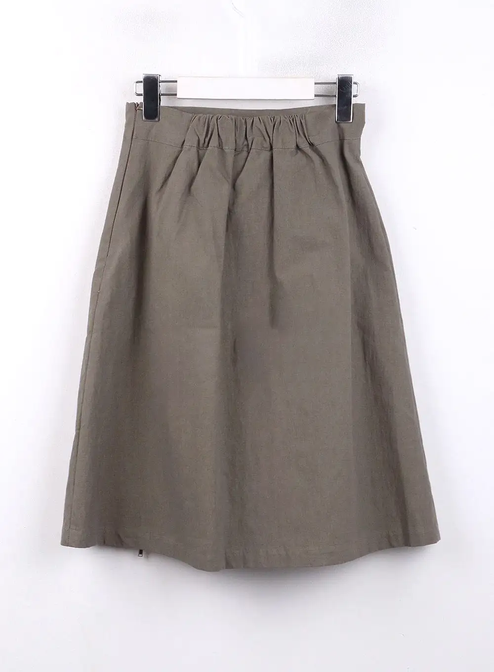 Pleated Zip Up Mid Skirt CJ419