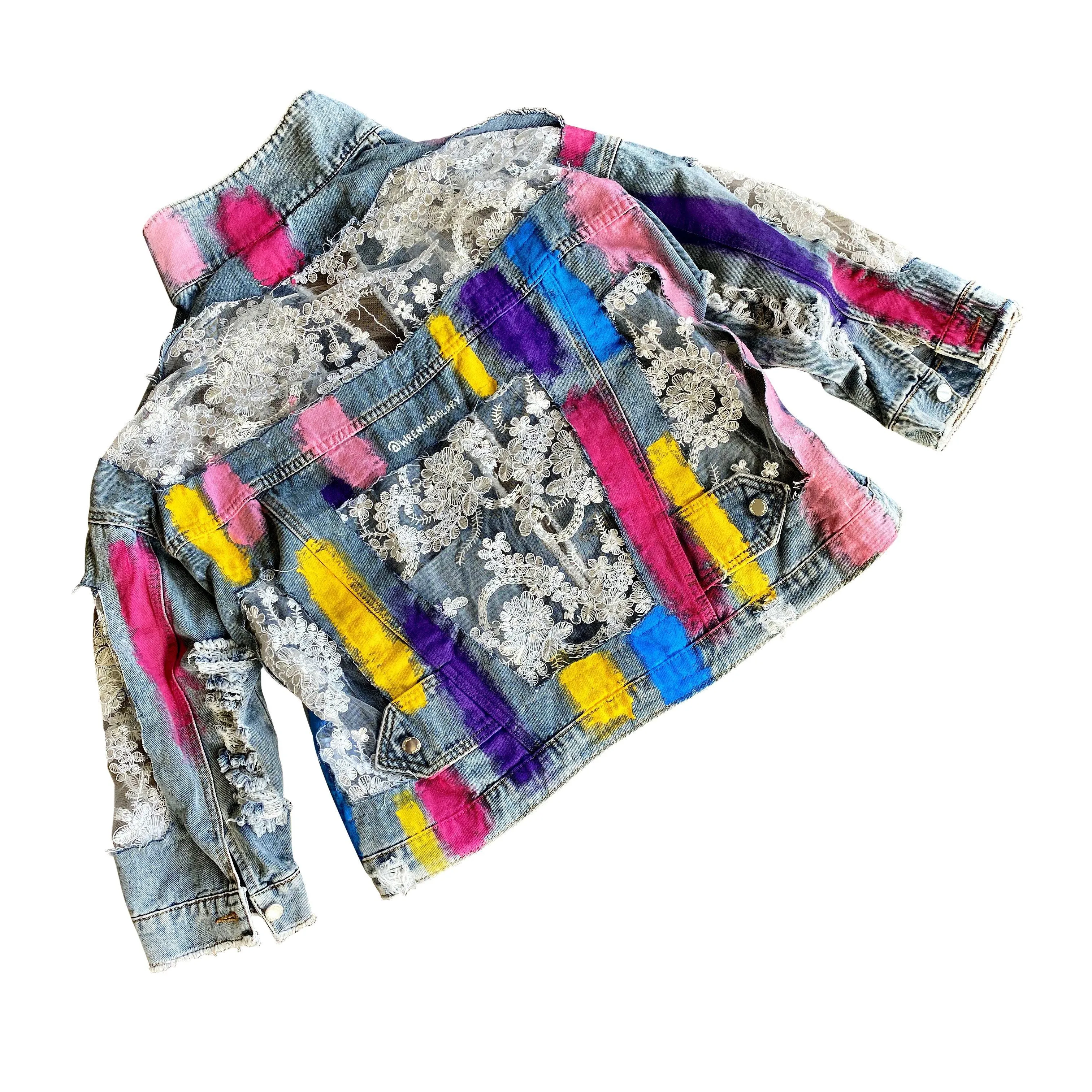 'RAINBOWS AND LACE' DENIM JACKET