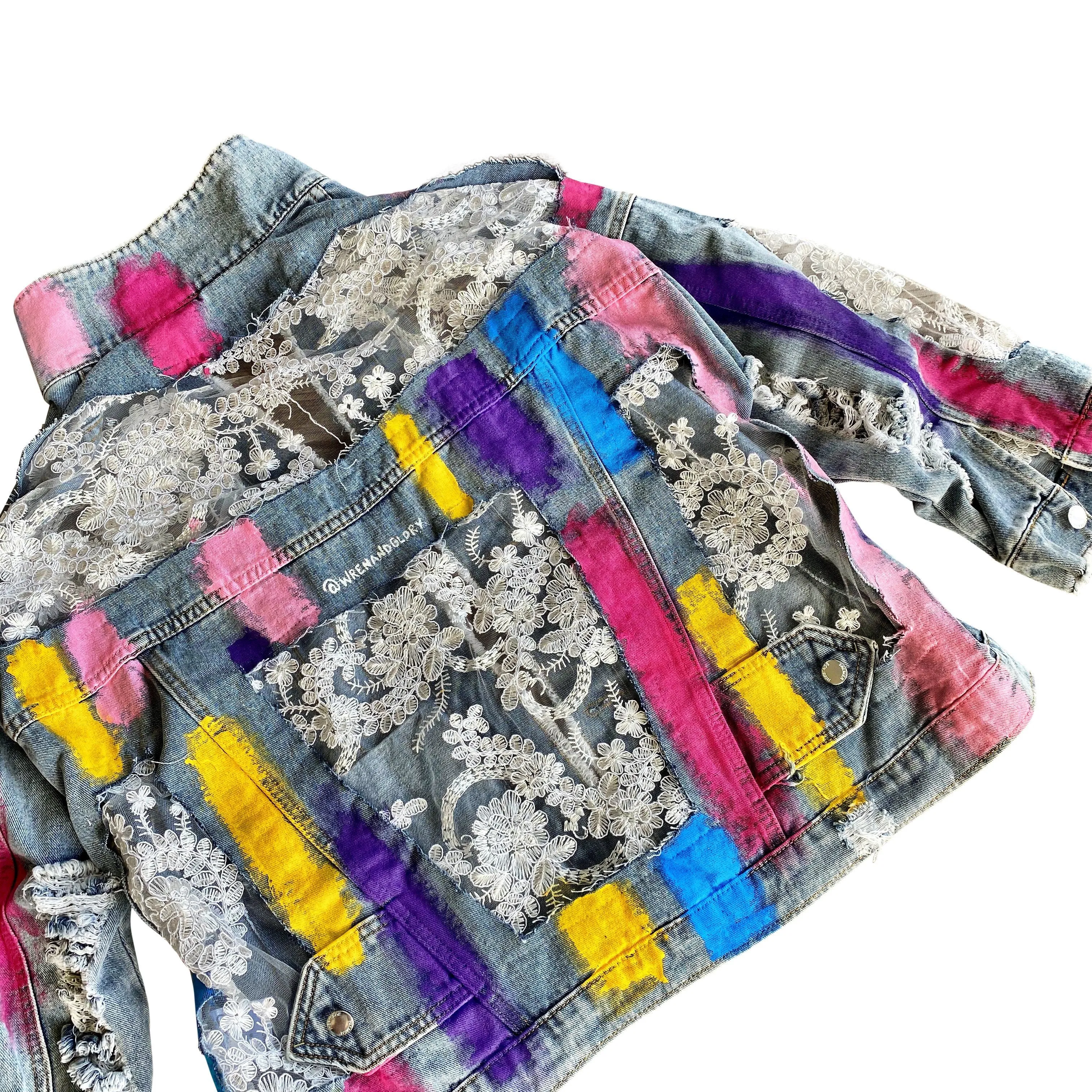 'RAINBOWS AND LACE' DENIM JACKET