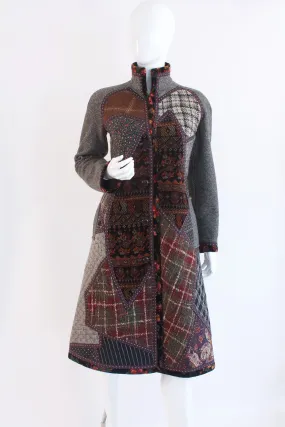 Rare Vintage 70's KOOS VAN DEN AKKER Quilted Patchwork Coat