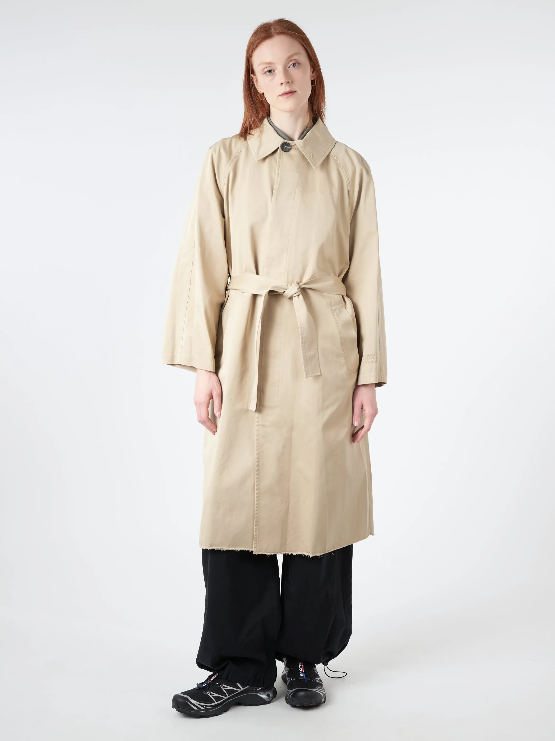 Raw Hem Trench Coat