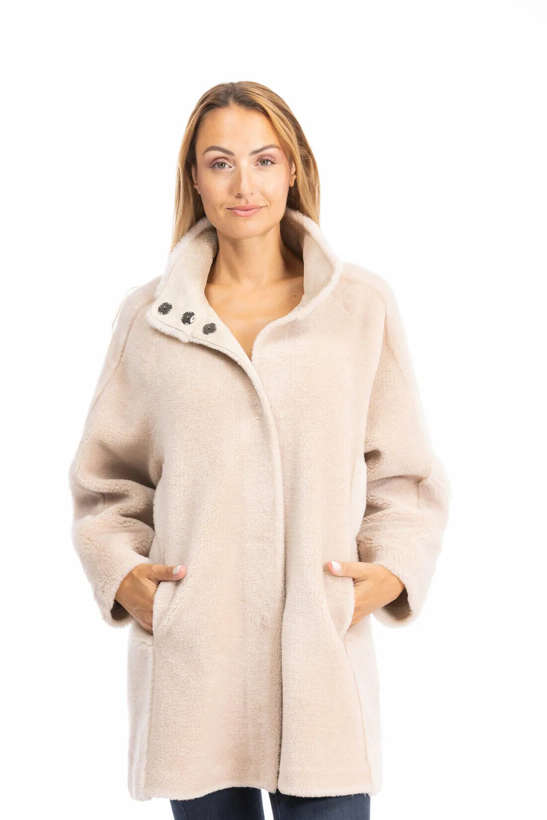 Reversible coffee wool coat 64544