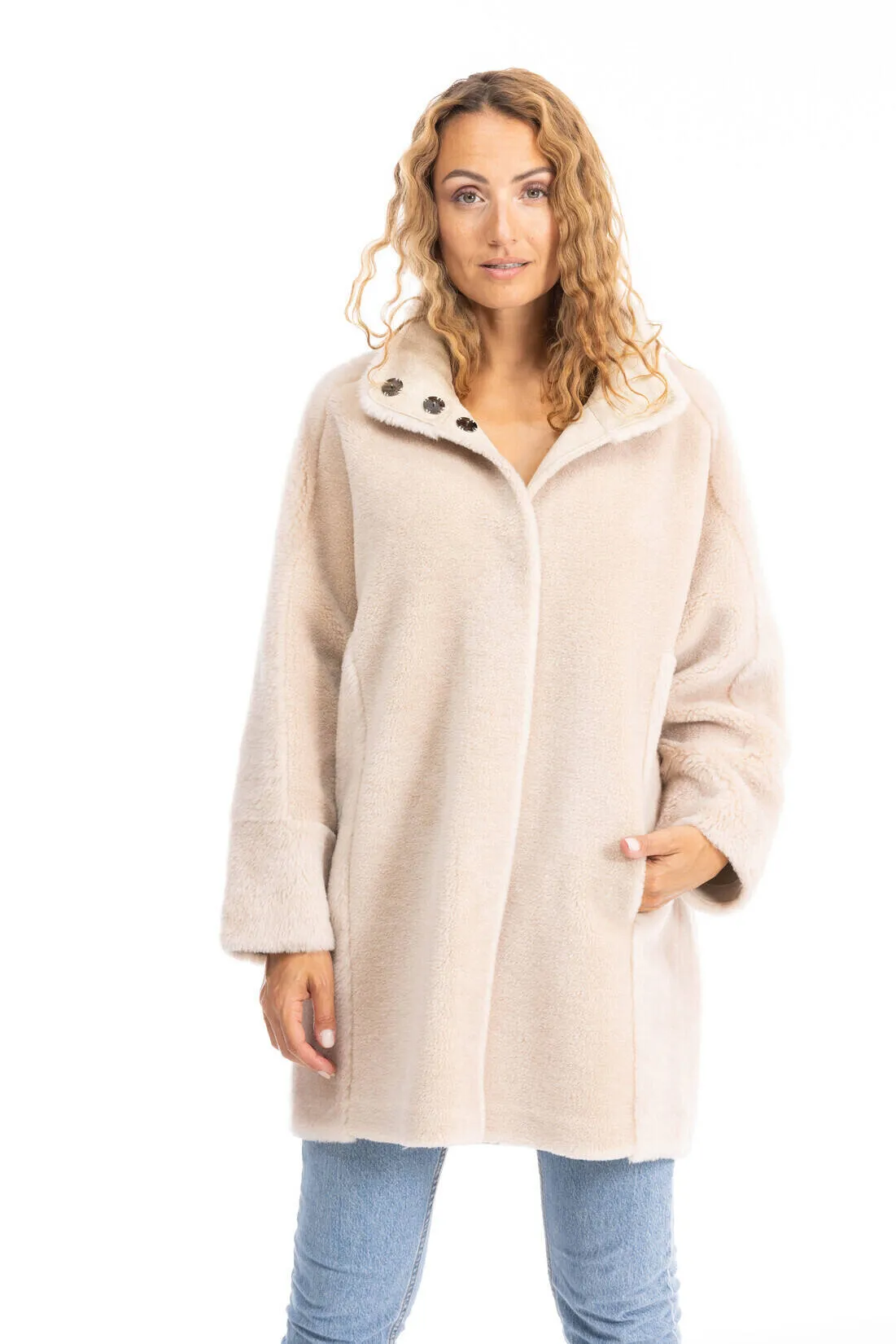 Reversible coffee wool coat 64544