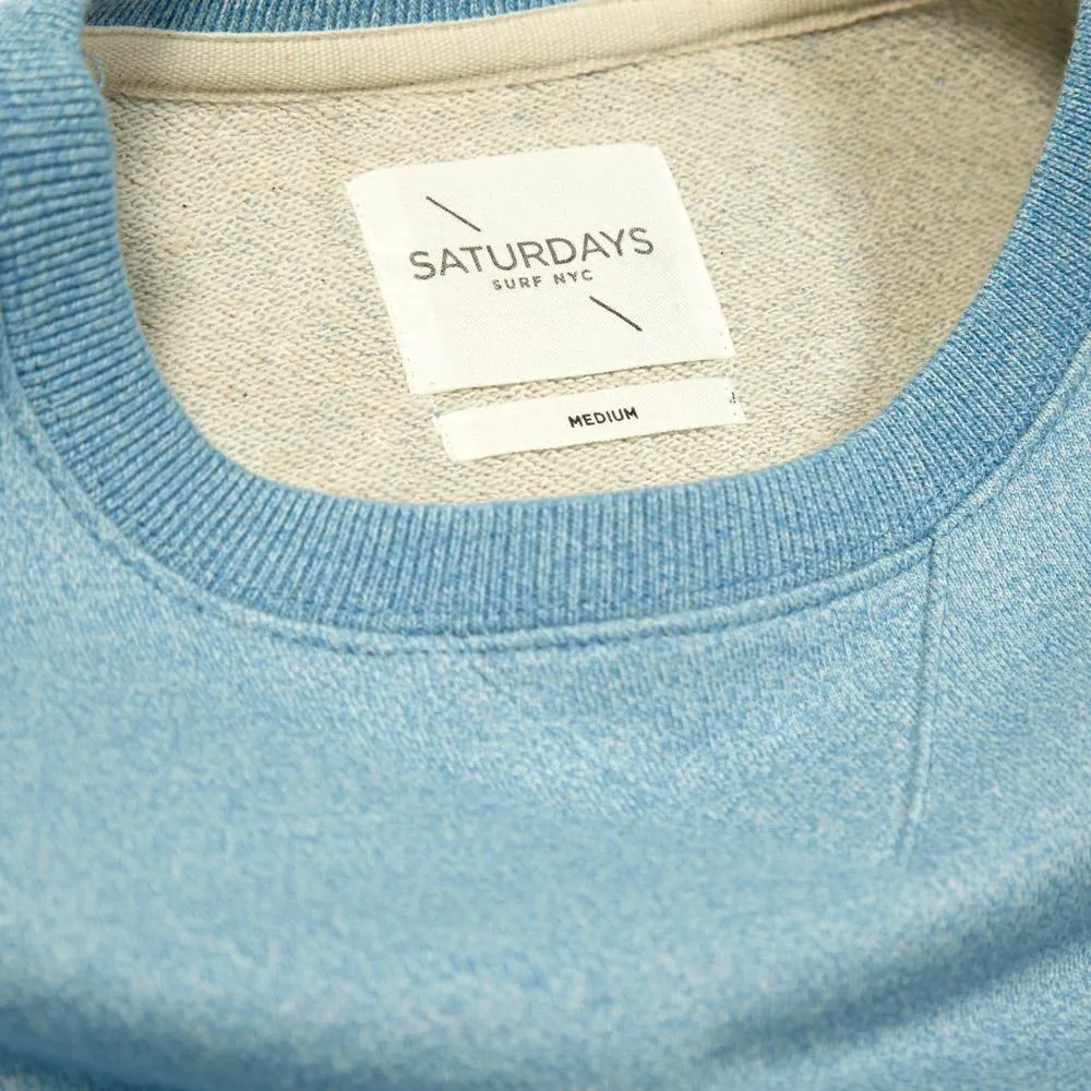 Saturdays Bowery Chest S Crew Neck SweatLight Blue Heather