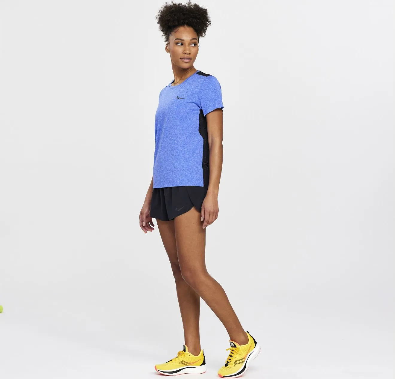 Saucony Women's Time Trial Short Sleeve Blue Raz Heather | Buy Saucony Women's Time Trial Short Sleeve Blue Raz Heathe