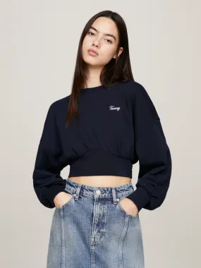 Script Logo Relaxed Cropped Sweatshirt | Sweatshirts & Hoodies | Tommy Jeans